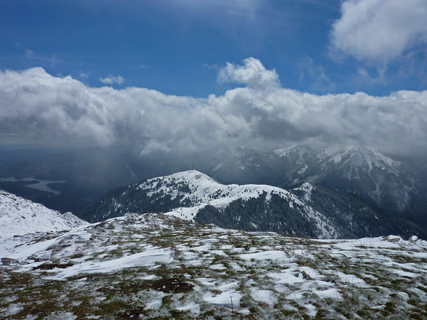 Snow in Plastiras Lake Mountains